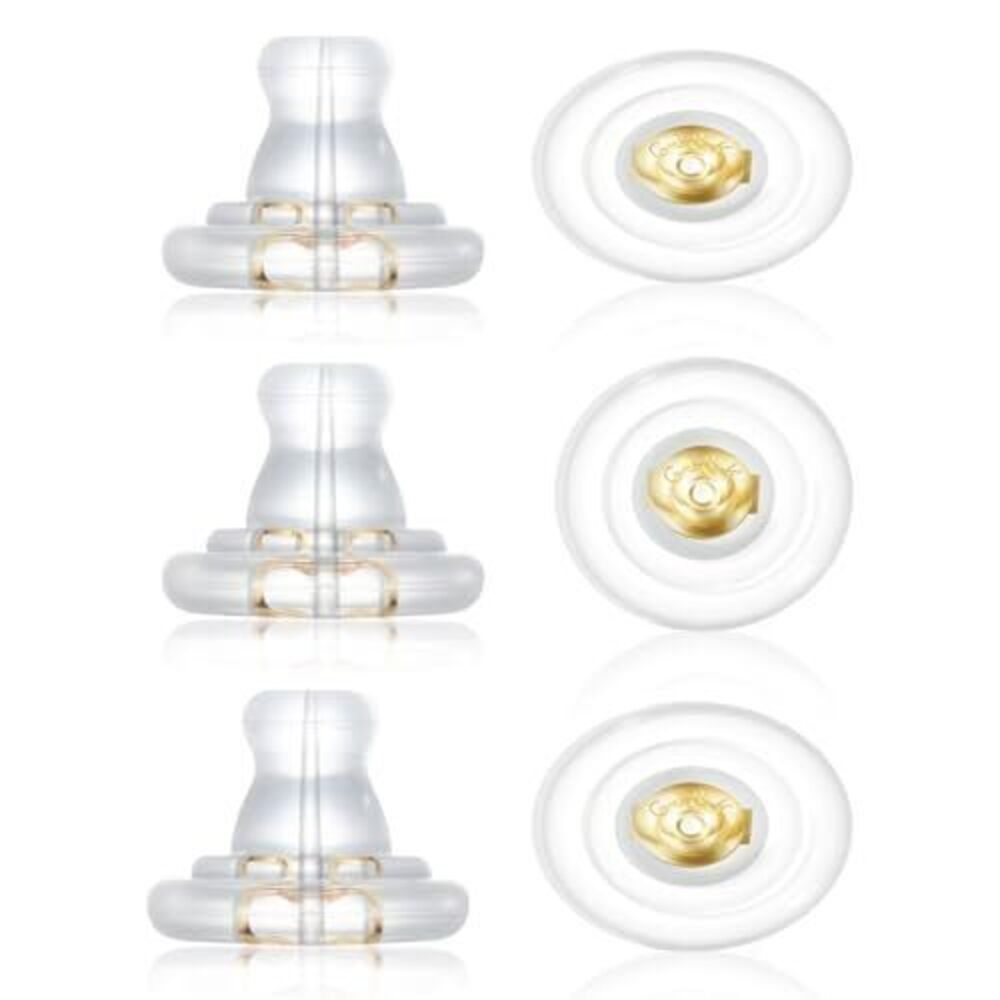 3965 Earring Backs,18K Gold Silicone Earring Backs Replacements,Locking